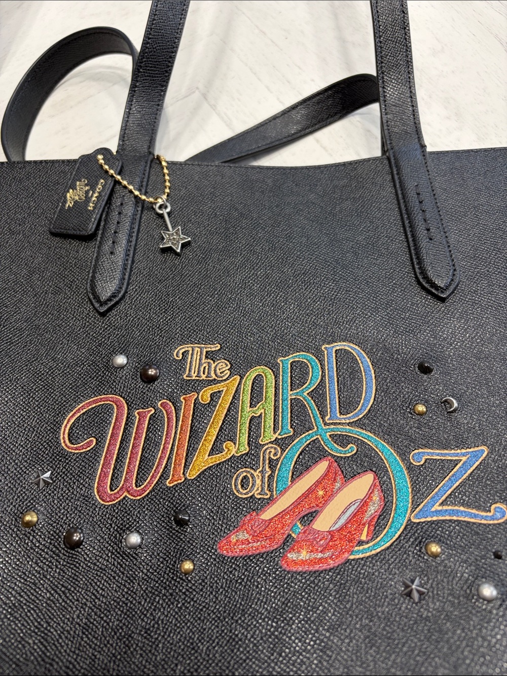 Coach Black Tote with Multicolor Wizard of Oz Graphic - Picture 8 of 11